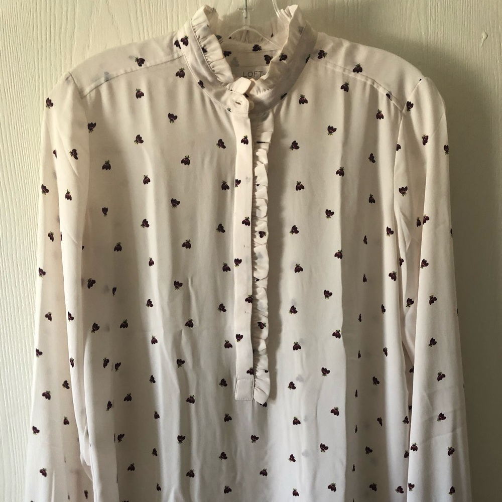 Ruffle detailed flower blouse